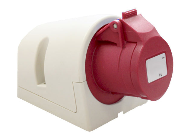 Rød industrikontakt — 32A — 3-fas — 400V — 432-6